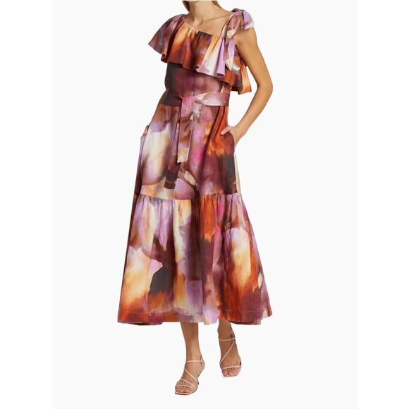 Anna Mason Cirque Painterly Belted Midi-Dress - Picture 1 of 10